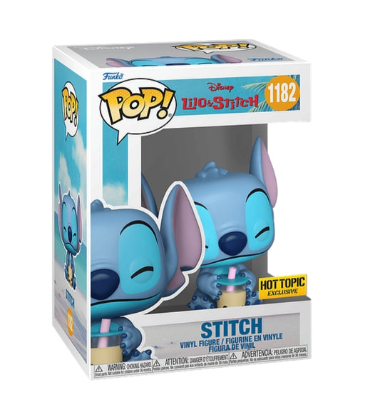 #1182 Stitch with Boba Tea HOT TOPIC Lilo & Stitch Disney Funko Pop