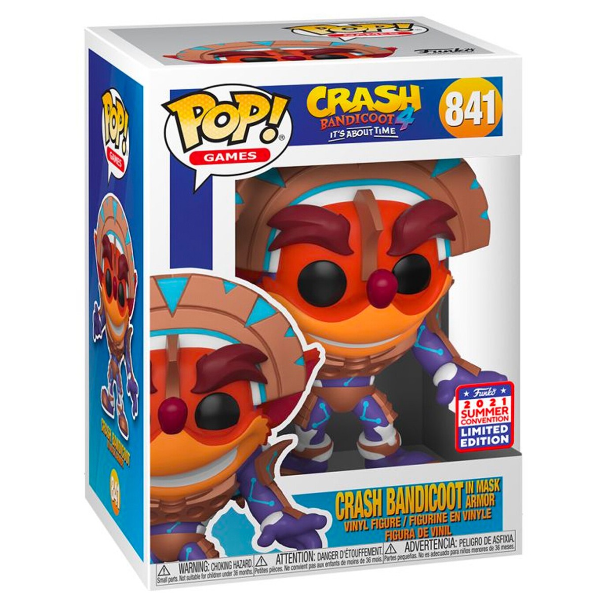 #841 Crash Bandicoot in Mask Armour 2021 SUMMER CONVENTION Games Funko Pop