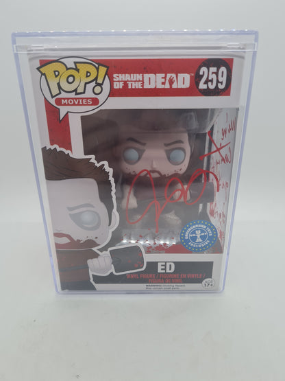 #259 Ed (Zombie) SIGNED BY NICK FROST Shaun Of The Dead Movies Funko Pop In Stack