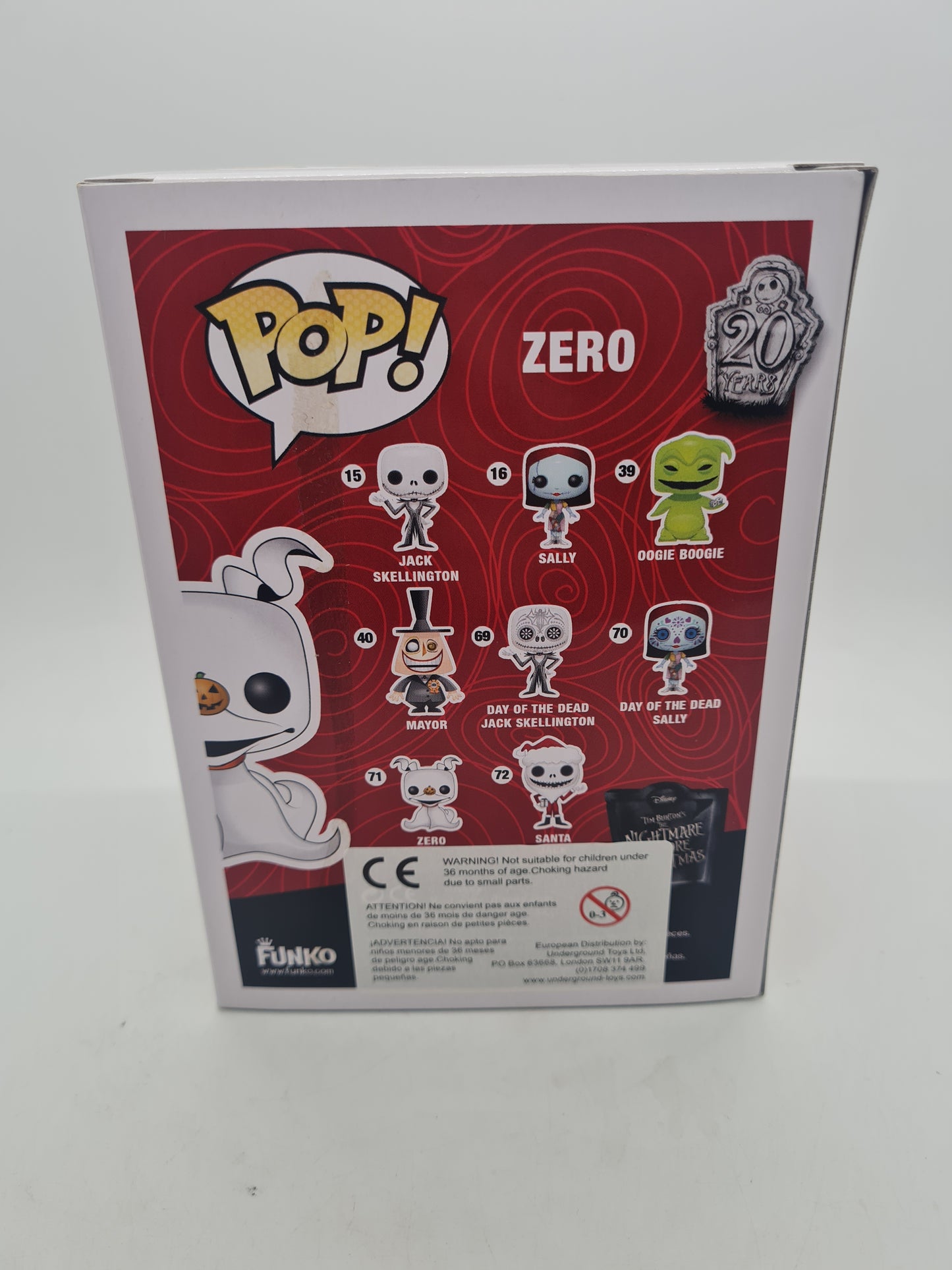 #71 Zero GLOW Nightmare Before Christmas Disney Funko Pop