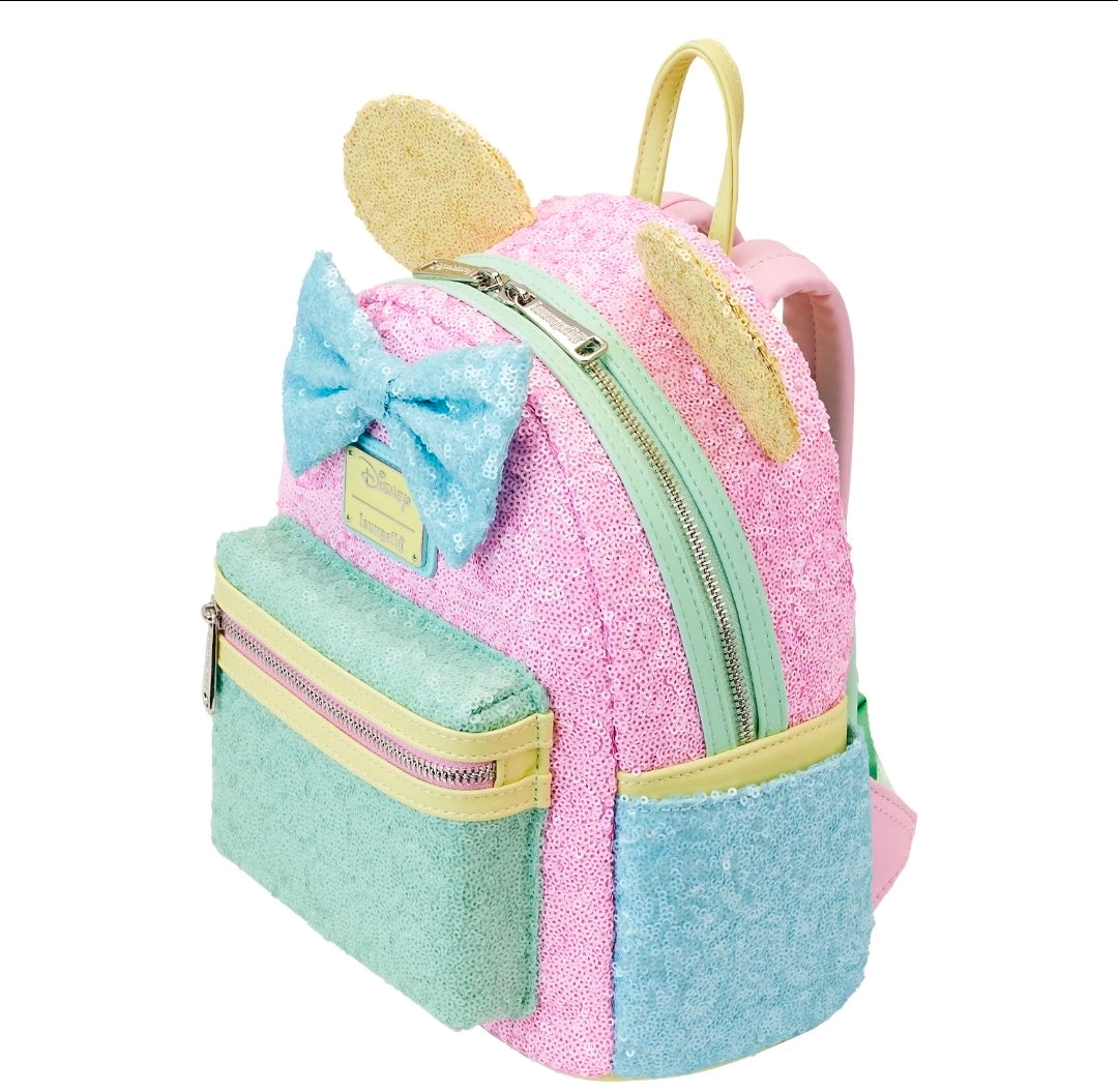 Disney Minnie Mouse Pastel Sequin Loungefly Mini Backpack (LE 2800)