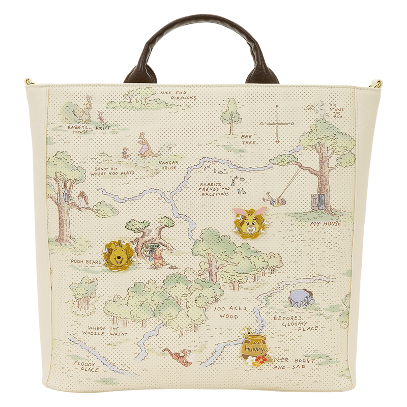 Winnie the Pooh Hundred Acre Wood Tote Pin Trader Disney Loungefly Crossbody Tote Bag