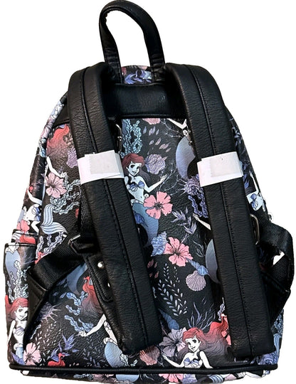 Ariel Floral All Over Print Little Mermaid Disney Mini Backpack Loungefly Bag