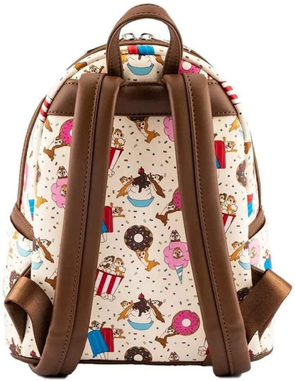 Chip and Dale Snacks AOP Disney Loungefly Mini Backpack