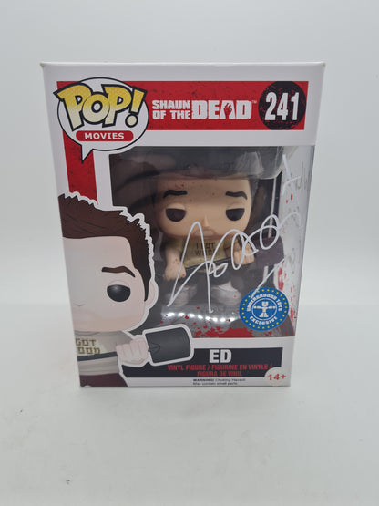 #241 Ed SIGNED BY NICK FROST Shaun Of The Dead Movies Funko Pop In Stack