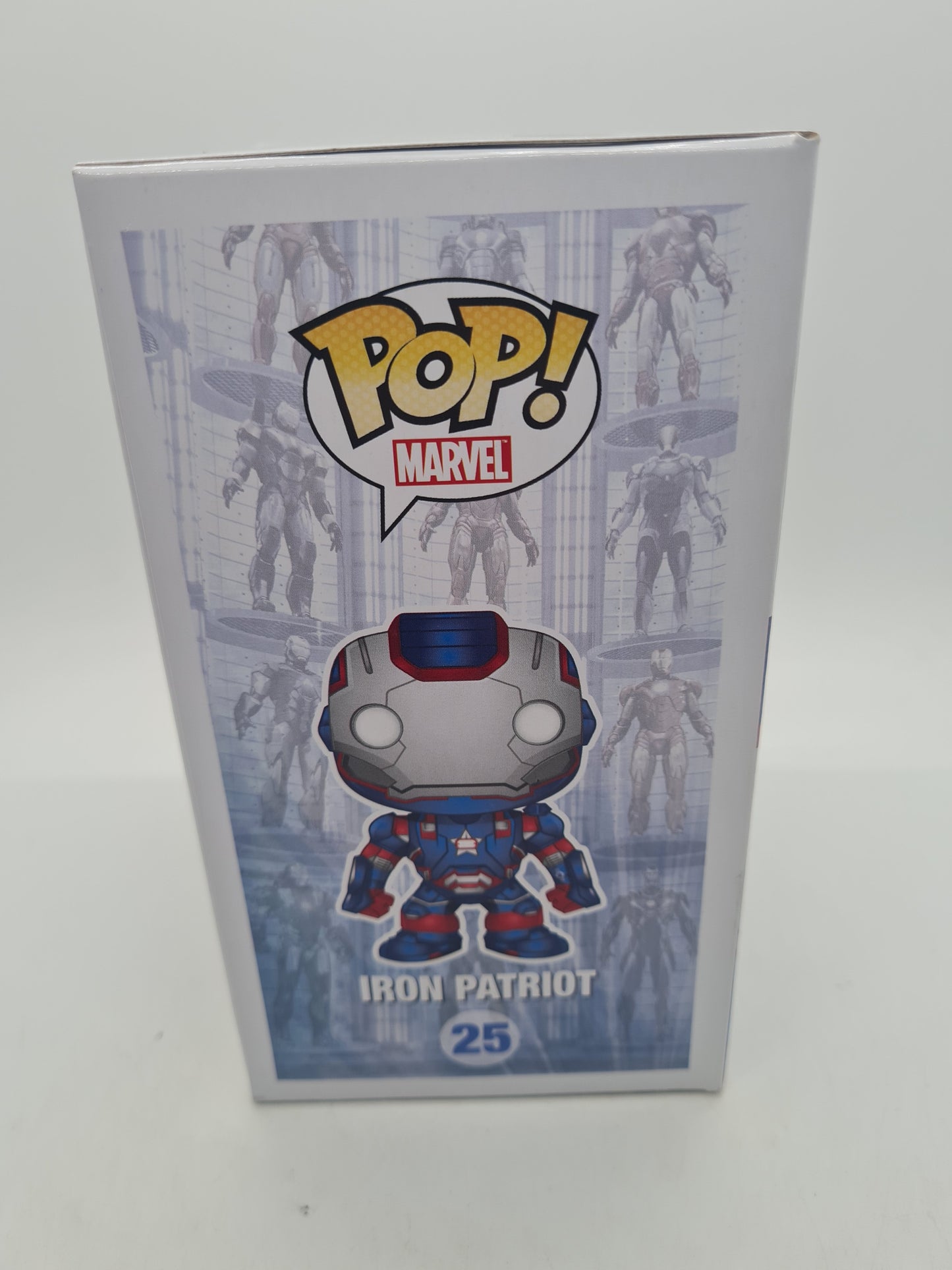 #25 Iron Patriot METALLIC Iron Man 3 Marvel Funko Pop In Stack