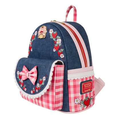 Strawberry Shortcake Faux Denim Gingham Loungefly Mini Backpack
