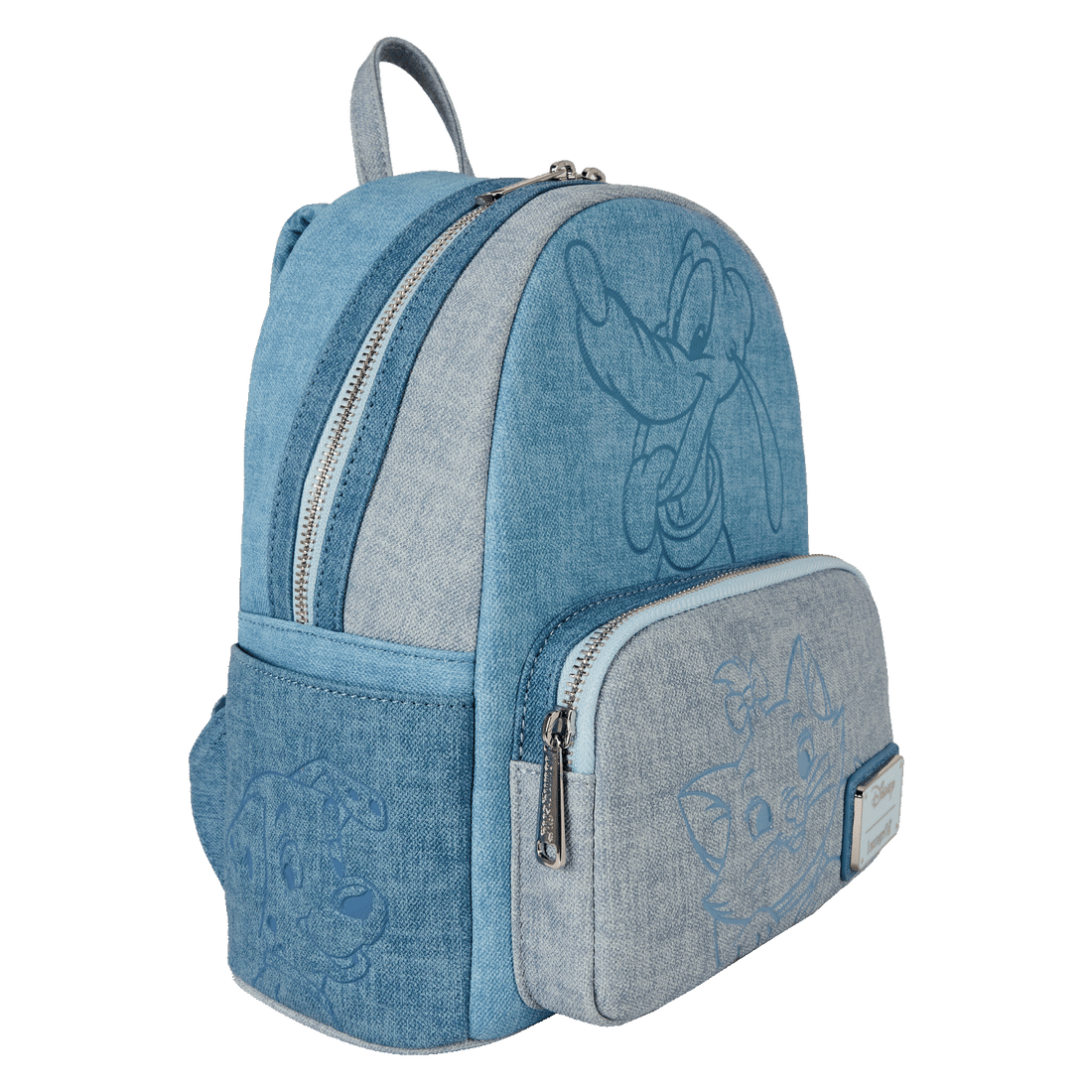 Dogs and Cats Pets Faux Denim Disney Loungefly Mini Backpack