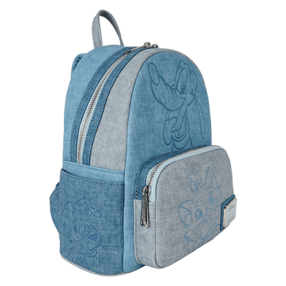 Dogs and Cats Pets Faux Denim Disney Loungefly Mini Backpack
