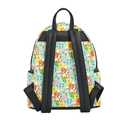 Pikachu and Starter Pokemon AOP Loungefly Mini Backpack