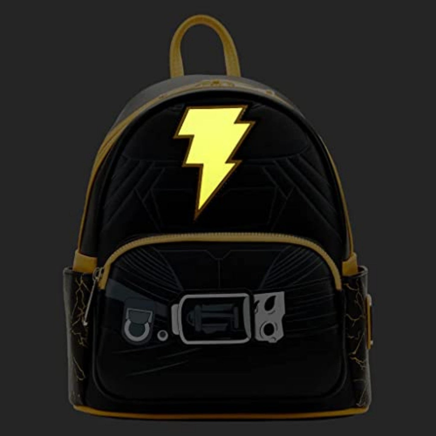 Black Adam LIGHT UP Lightening Bolt DC Heroes Loungefly Mini Backpack