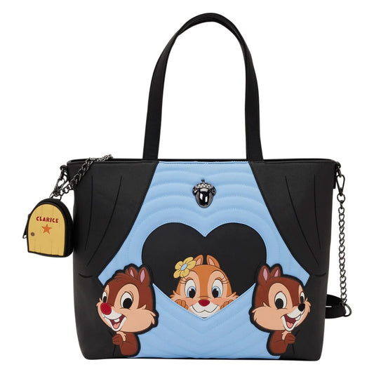 Chip n Dale Two Chips and a Miss Chipmunk Disney Loungefly Crossbody Tote Bag With Coin Purse