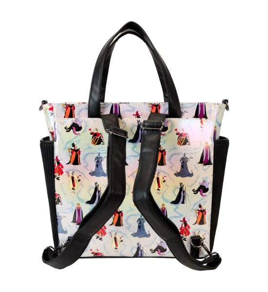 Disney Villains Iridescent Convertible Tote Backpack Disney Loungefly