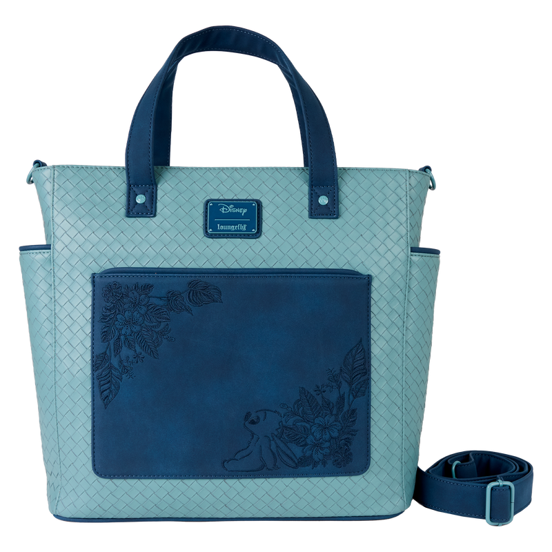 Disney Stitch Embroidered Floral Convertible Backpack & Tote Crossbody Loungefly Bag