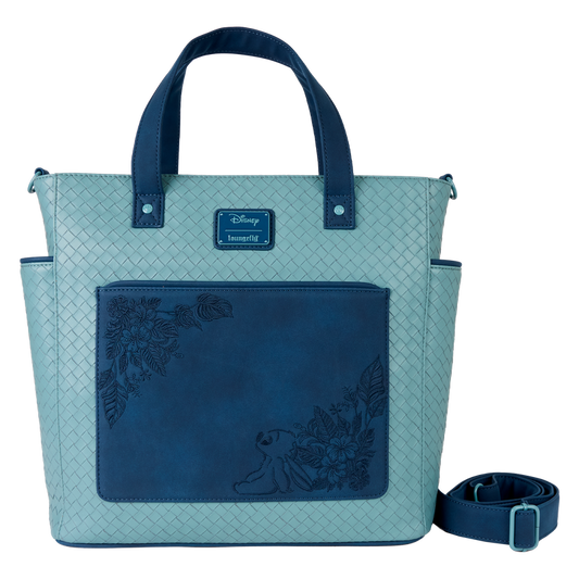 Disney Stitch Embroidered Floral Convertible Backpack & Tote Crossbody Loungefly Bag