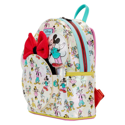 Disney 100 AOP Mickey and Friends Loungefly Mini Backpack with Matching Ears