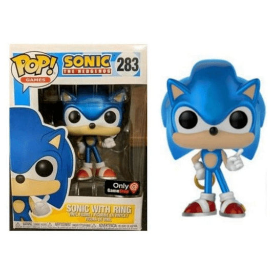 #283 Sonic with Ring Metallic GAMESTOP Sonic the Hedgehog Games Funko Pop