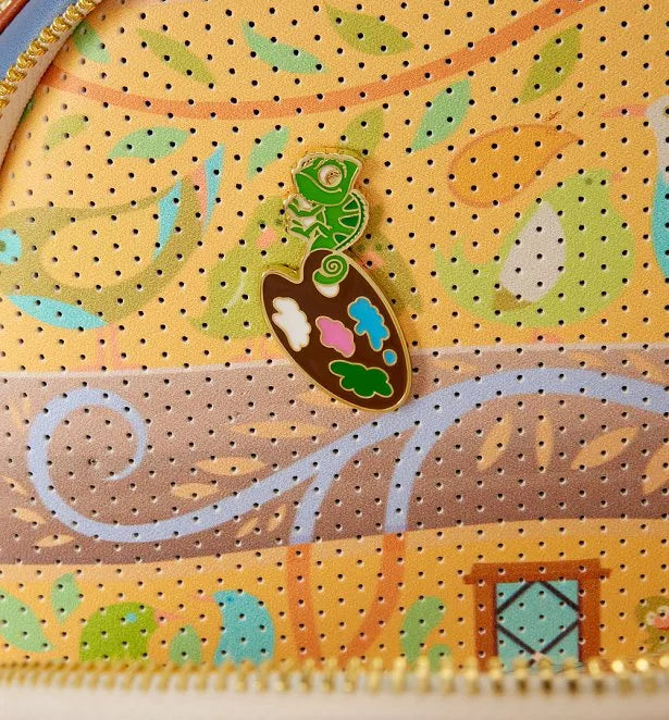 Tangled Rapunzel Painting Disney Loungefly Mini Pin Collector Backpack with Pin