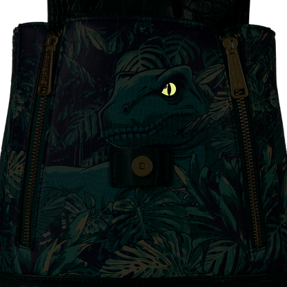 Jurassic World Glow Velociraptor Leaf Flap Dinosaur Loungefly Mini Backpack
