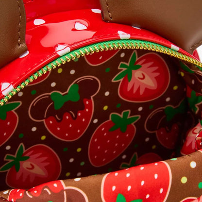 Minnie Mouse Chocolate Dipped Strawberry SCENTED Loungefly Disney Crossbody
