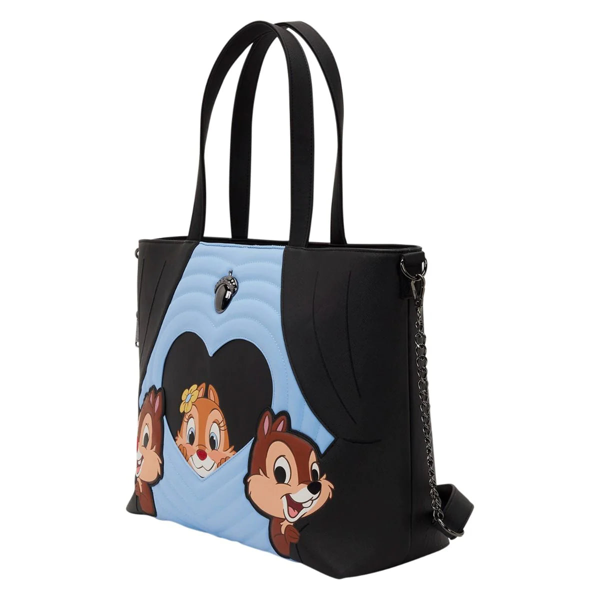 Chip n Dale Two Chips and a Miss Chipmunk Disney Loungefly Crossbody Tote Bag With Coin Purse