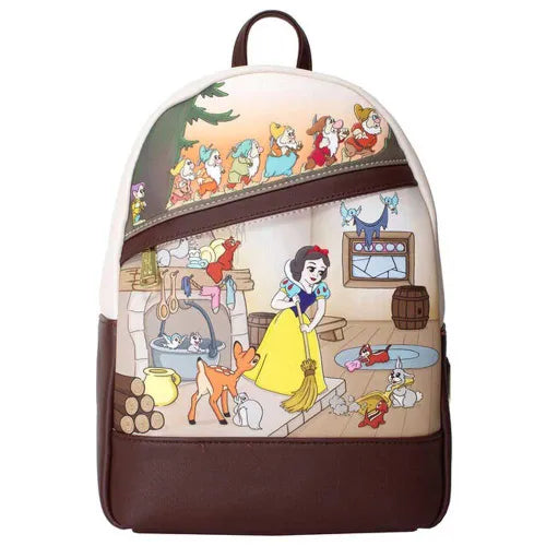 Snow White and the Seven Dwarves Multi Scene Woodland Creatures Disney Princess Loungefly Mini Backpack