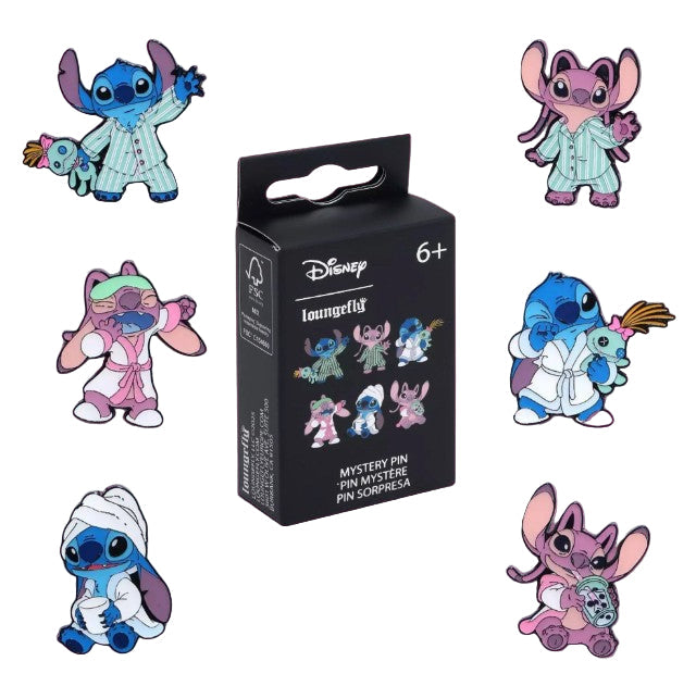 Stitch and Angel Sleepover Pyjamas Disney Loungefly Enamel Blind Box Pin