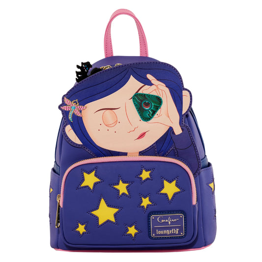 Laika Coraline Stars Horror Loungefly Mini Backpack GLOW
