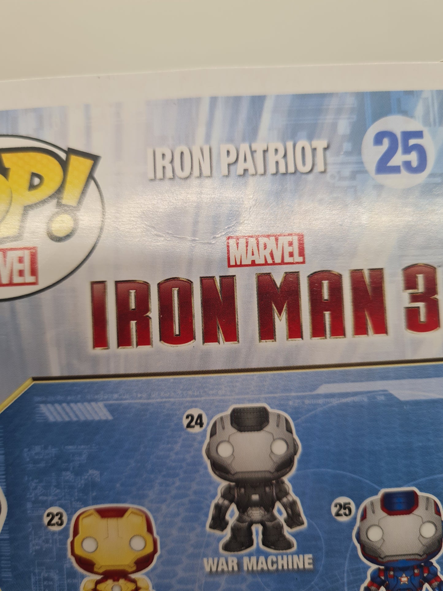 #25 Iron Patriot METALLIC Iron Man 3 Marvel Funko Pop In Stack