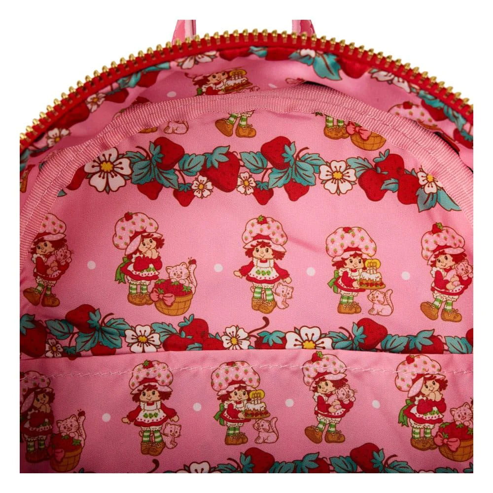Strawberry Shortcake Faux Denim Gingham Loungefly Mini Backpack