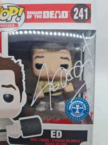 #241 Ed SIGNED BY NICK FROST Shaun Of The Dead Movies Funko Pop In Stack