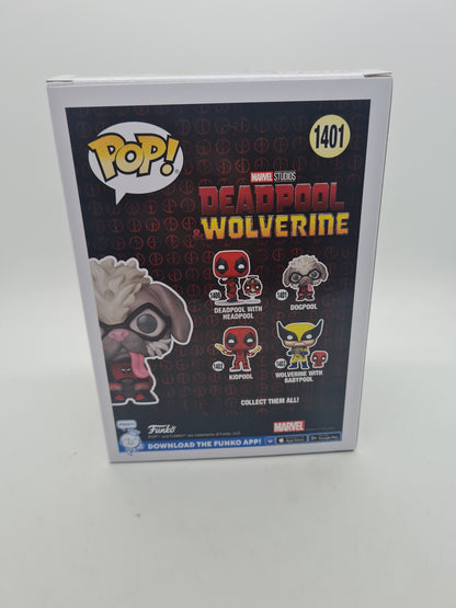 #1401 Dogpool Signed Pawtograph Deadpool Marvel Funko Pop In Stack