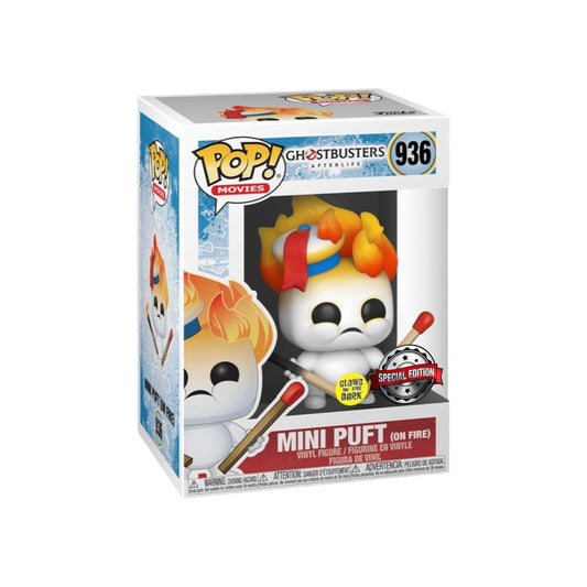 #936 Mini Puft on Fire GLOW Ghostbusters Afterlife Movies Funko Pop