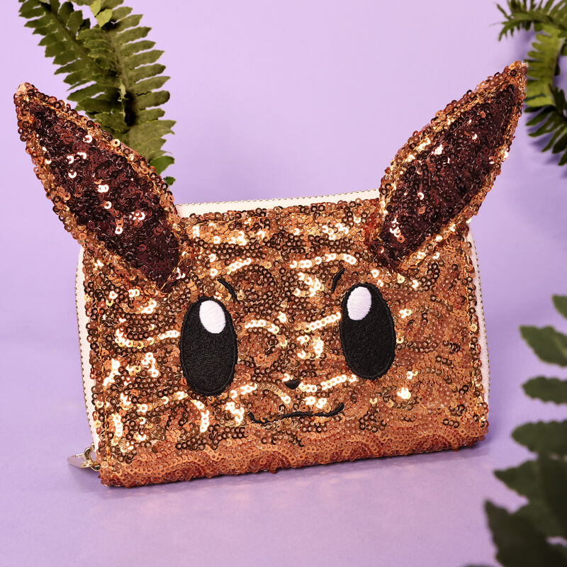 Eevee Sequin Pokemon Zip Around Loungefly Purse