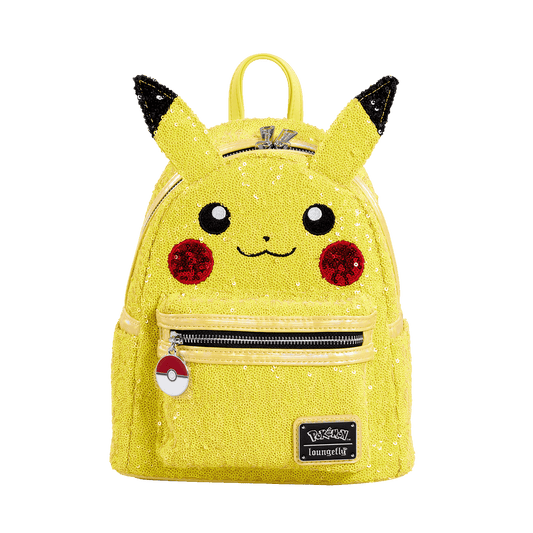 Sequin Pikachu Pokemon Cosplay Mini Backpack