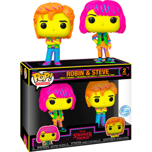 Robin & Steve 2 Pack SPECIAL EDITION Stranger Things Blacklight Television Funko Pop