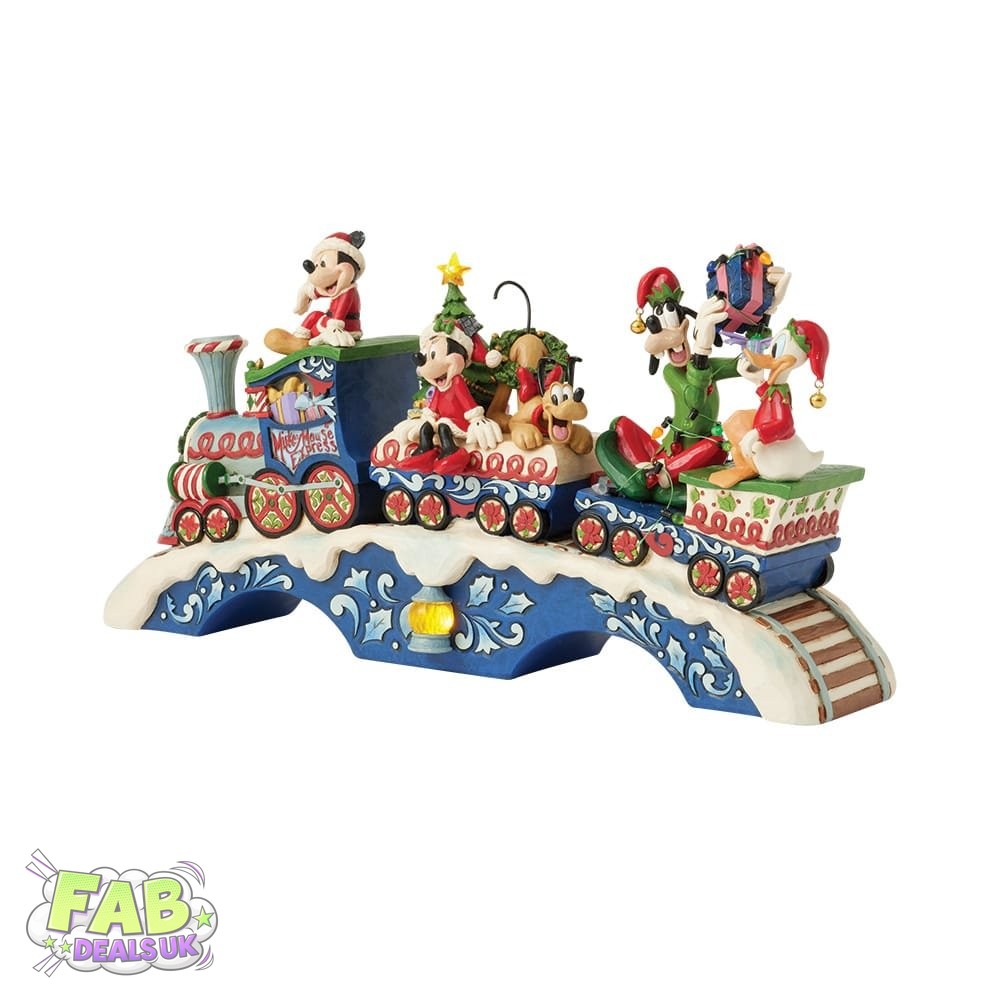 Christmas Cheer on Track (Mickey & friends LED Musical Train) - Disney Traditions Ornament by Jim Shore