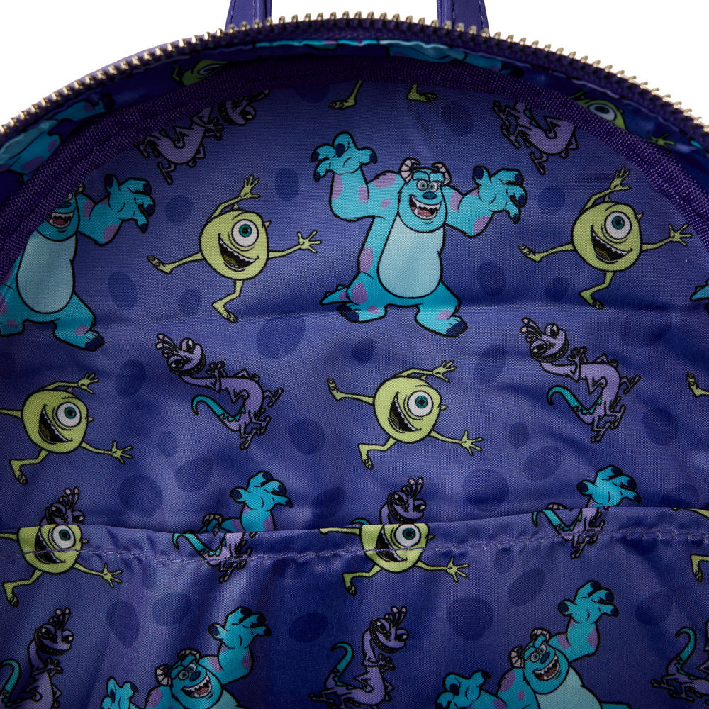 Mike, Sulley, and Randall Monsters Inc Triple Pocket Disney Pixar Loungefly Backpack