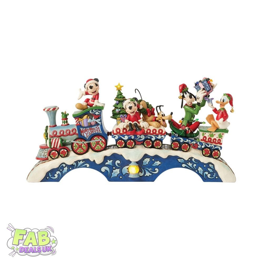 Christmas Cheer on Track (Mickey & friends LED Musical Train) - Disney Traditions Ornament by Jim Shore