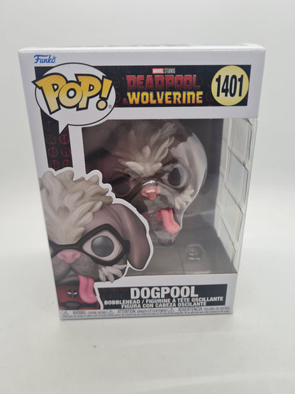 #1401 Dogpool Signed Pawtograph Deadpool Marvel Funko Pop In Stack