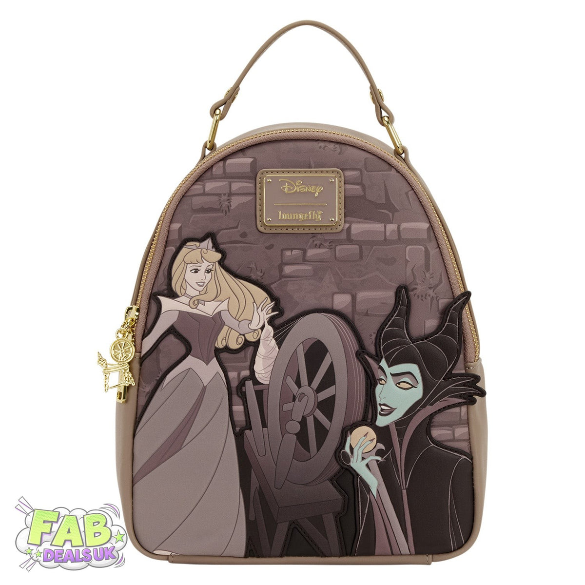 Aurora Spinning Wheel Sleeping Beauty Princess Disney Loungefly Mini Backpack