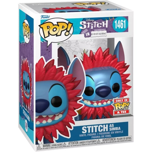 #1461 Stitch as Simba in Costume METALLIC POP AND TEE EXCLUSIVE Lilo and Stitch Lion King Disney Funko Pop
