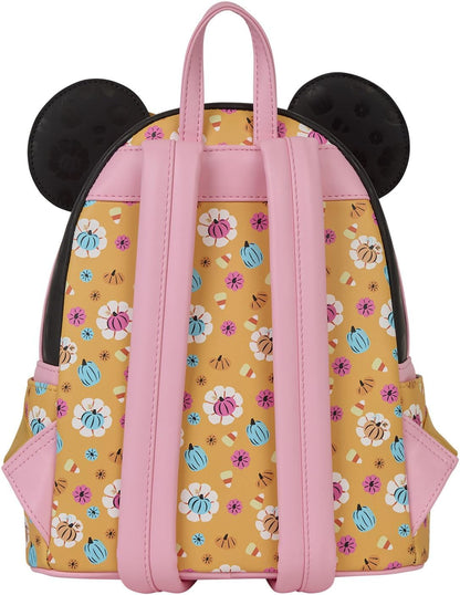 Minnie Mouse Floral Pumpkin Trick or Treat Loungefly Mini Halloween Backpack Disney