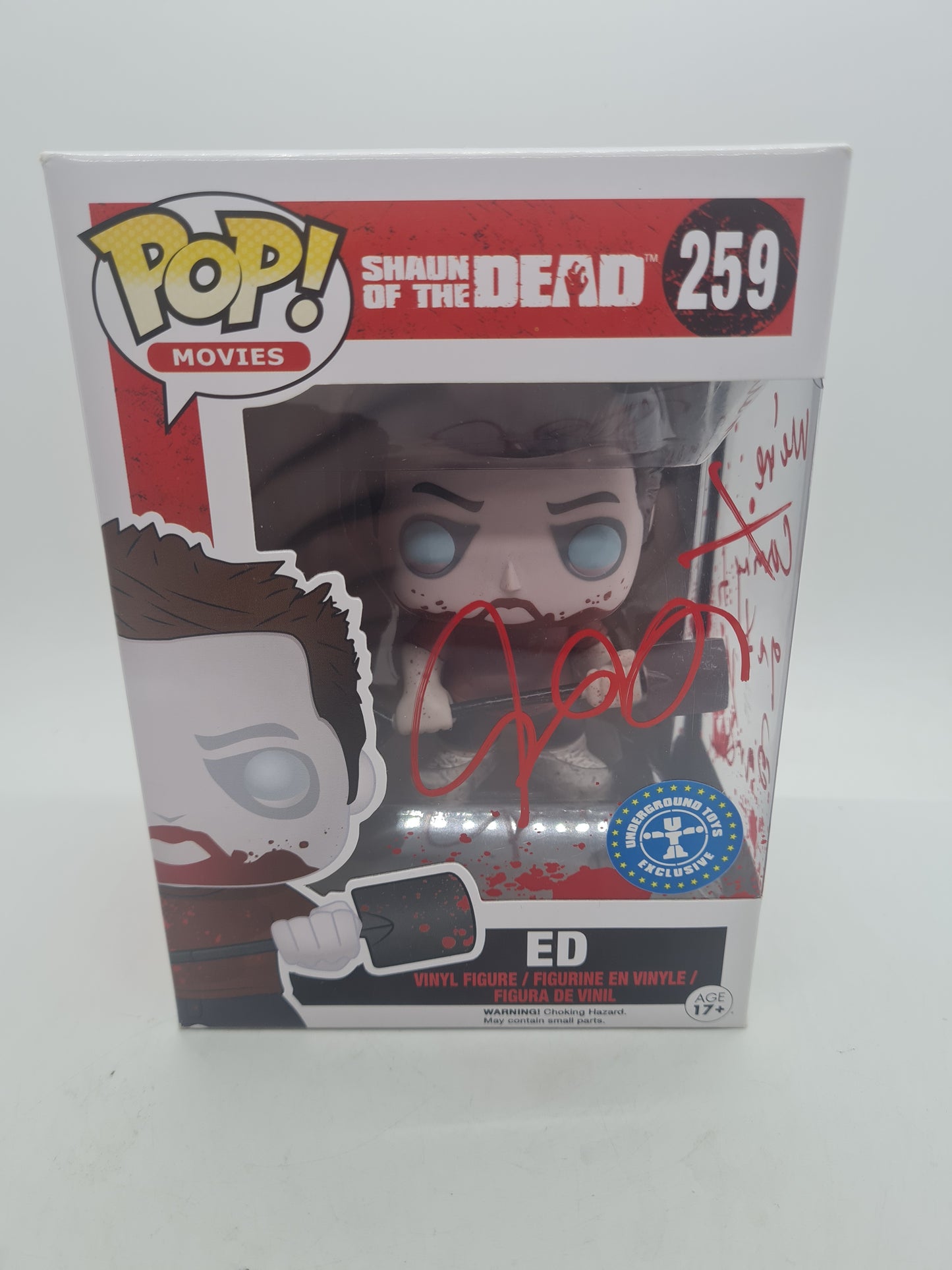 #259 Ed (Zombie) SIGNED BY NICK FROST Shaun Of The Dead Movies Funko Pop In Stack