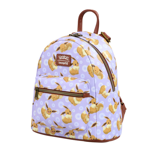 Eevee Purple AOP Pokemon Loungefly Mini Backpack