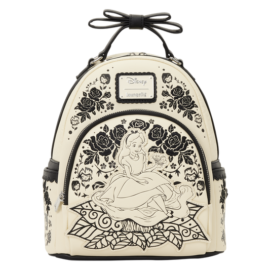 Alice in Wonderland Sketch Floral Disney Loungefly Mini Backpack