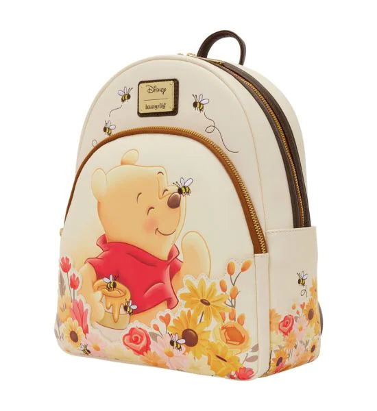 Winnie the Pooh Bees and Flowers Honey Disney Loungefly Mid Size Backpack
