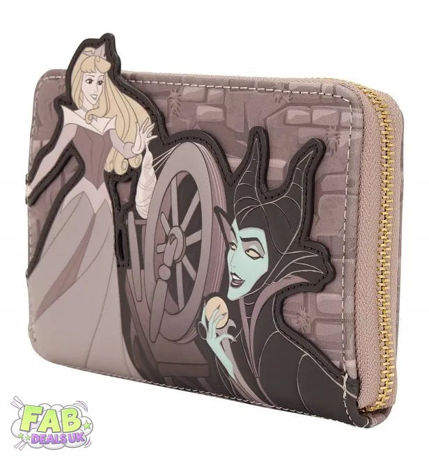 Aurora Spinning Wheel Sleeping Beauty Princess Disney Loungefly Purse / Zip Around Wallet