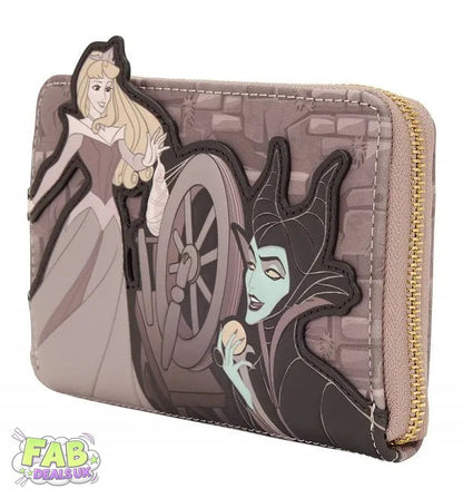 Aurora Spinning Wheel Sleeping Beauty Princess Disney Loungefly Purse / Zip Around Wallet