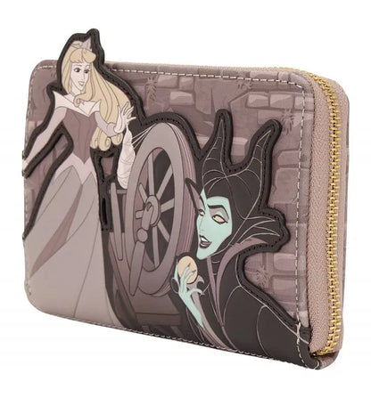 Aurora Spinning Wheel Sleeping Beauty Princess Disney Loungefly Purse / Zip Around Wallet
